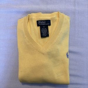 Ralph Lauren v-neck classic Yellow sweater NWT